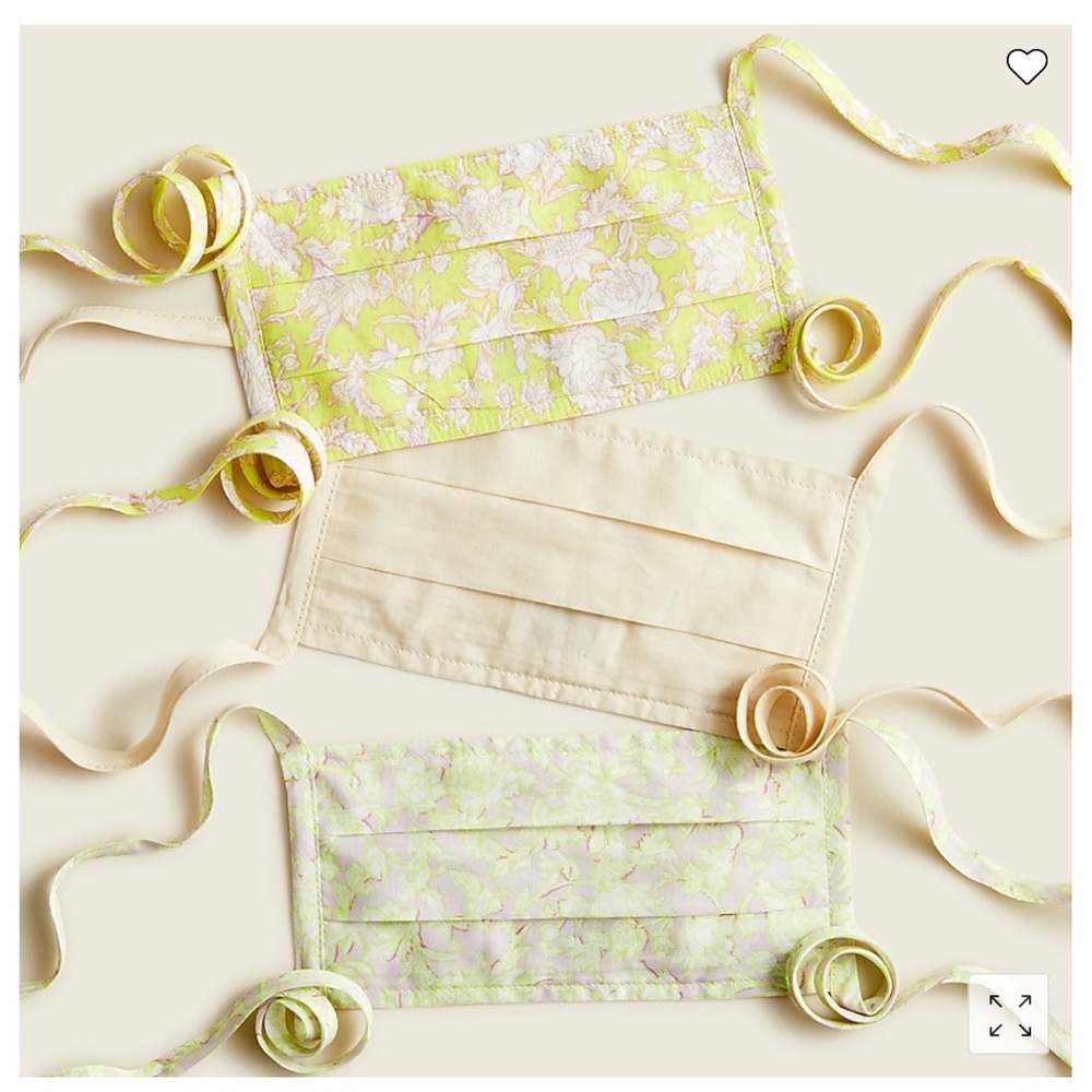 NWT J. Crew 3- Pack Fabric Tie Masks